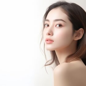 振り向く女性