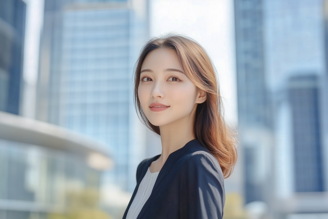 振り返る婚活女性