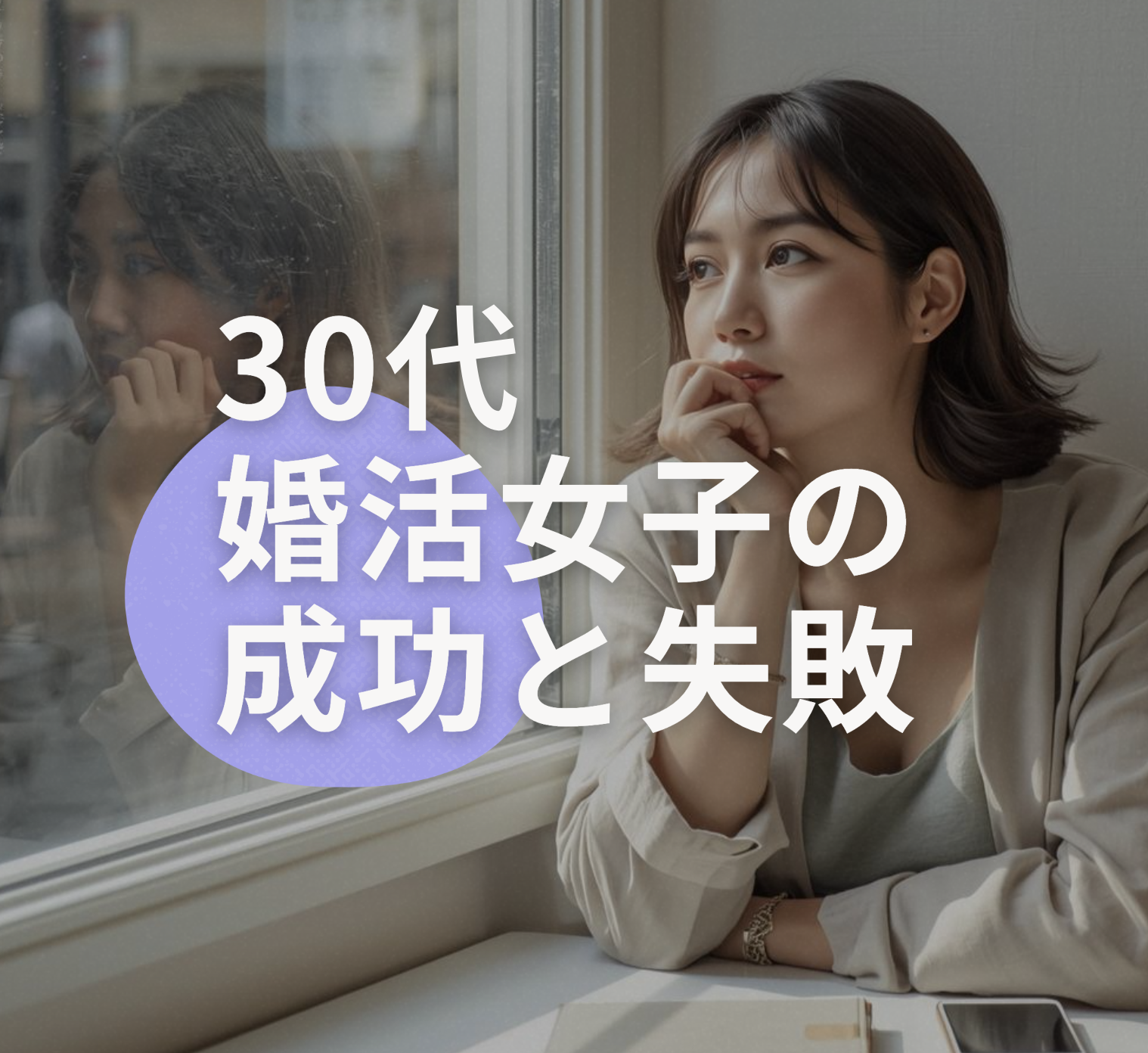 物思いに耽る30代の婚活女性